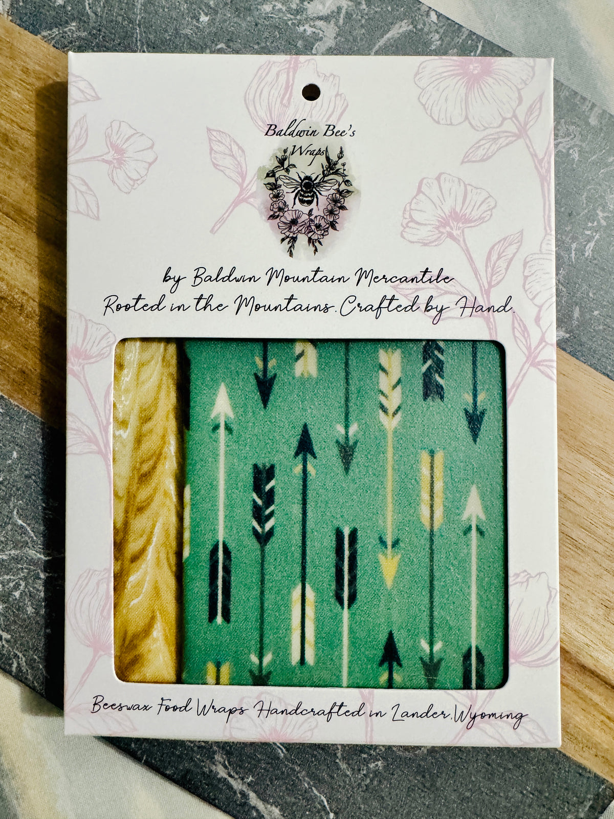 2 Pack Medium 10X10" Beeswax Wrap  (ARROWS)