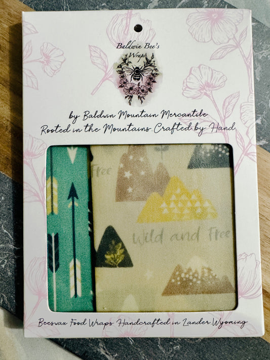 2 Pack Medium 10X10" Beeswax Wrap  (WILD & FREE)