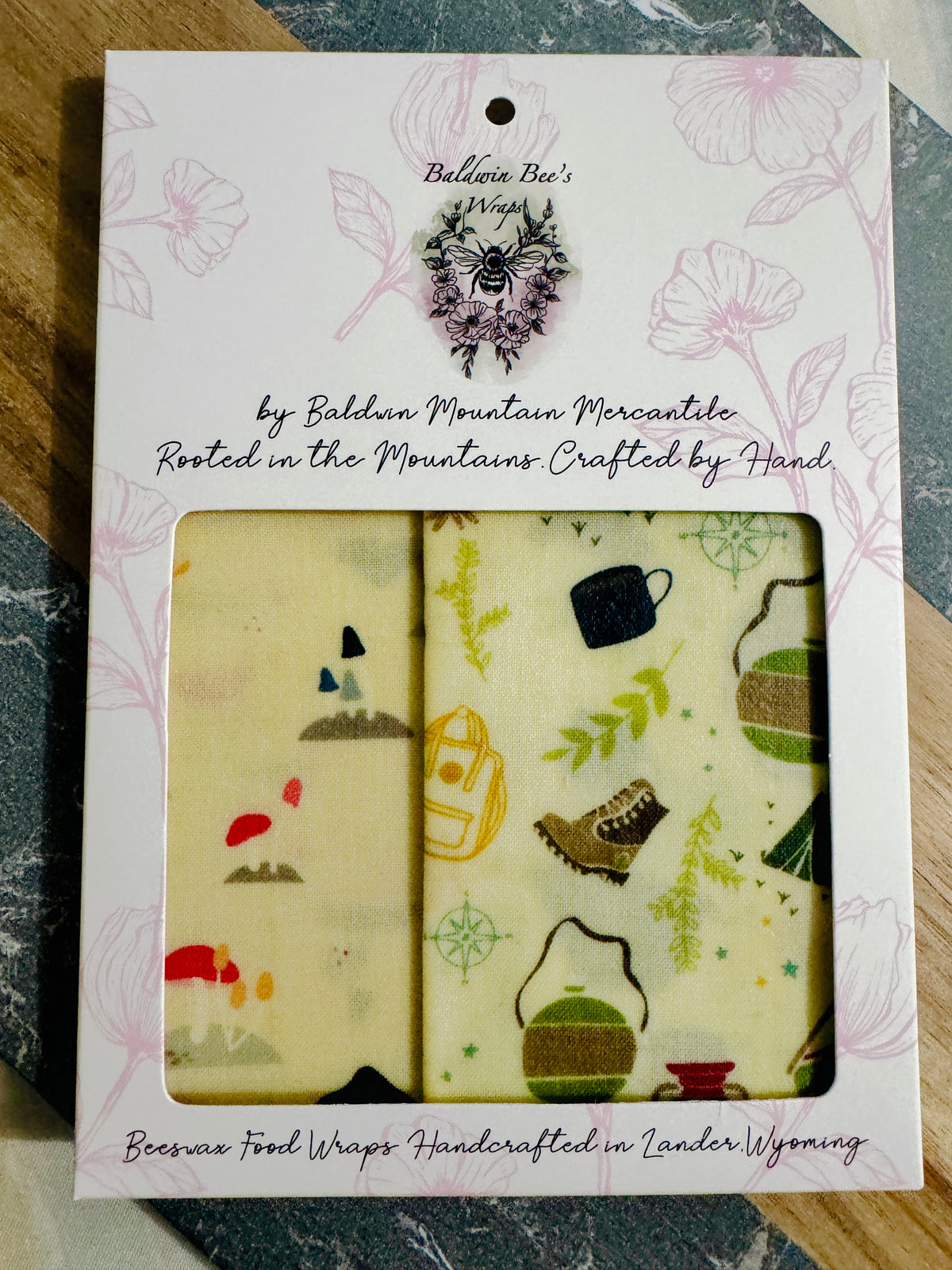 2 Pack Medium 10X10" Beeswax Wrap  (HIKER)