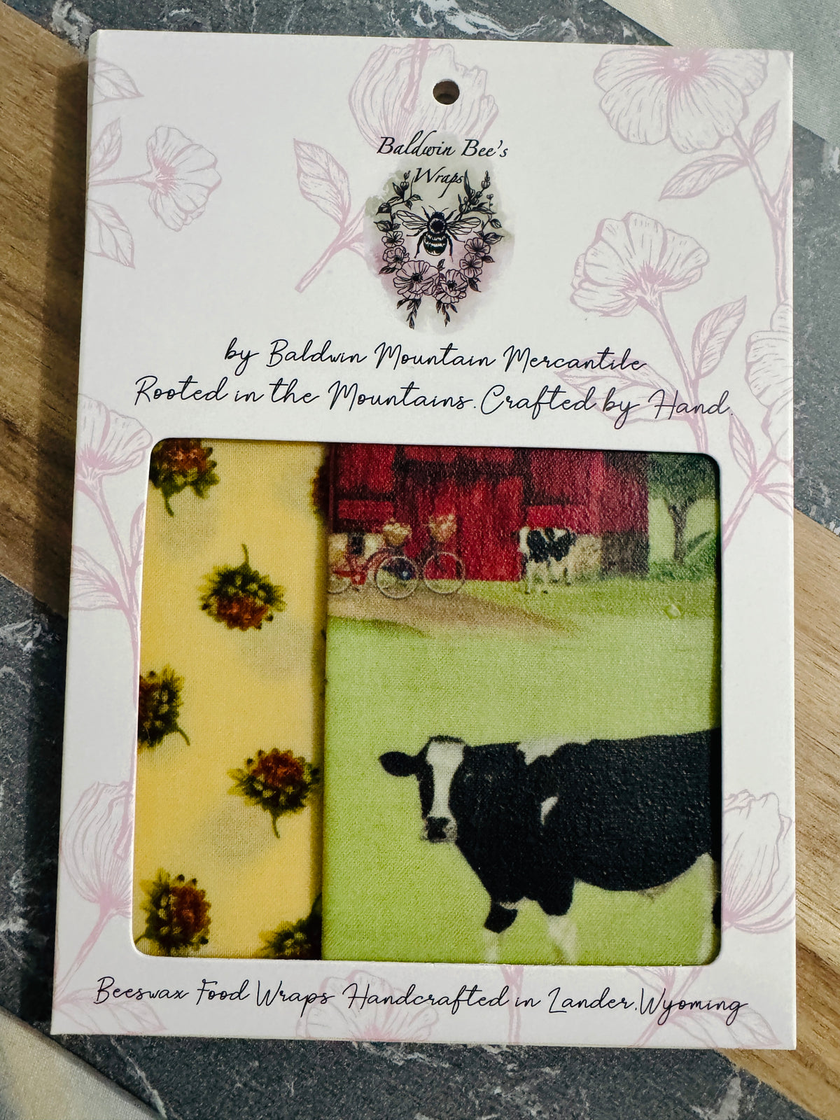 2 Pack Medium 10X10" Beeswax Wrap  (BARNYARD)