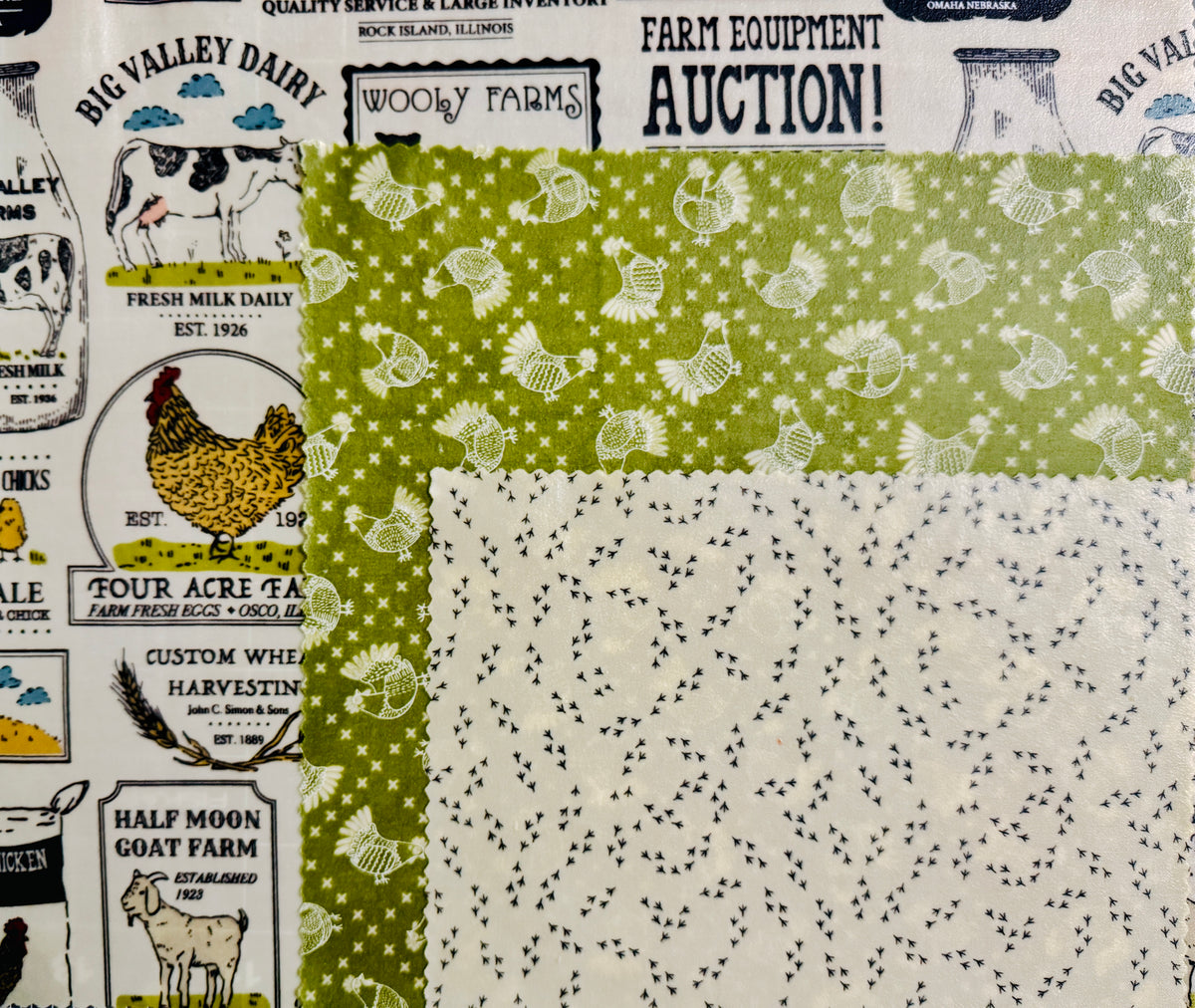 Beeswax Food Wrap Starter Set- (FARMHOUSE)