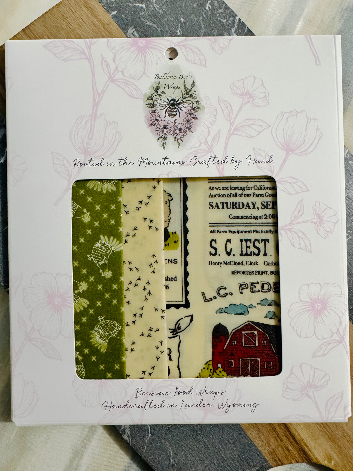 Beeswax Food Wrap Starter Set- (FARMHOUSE)