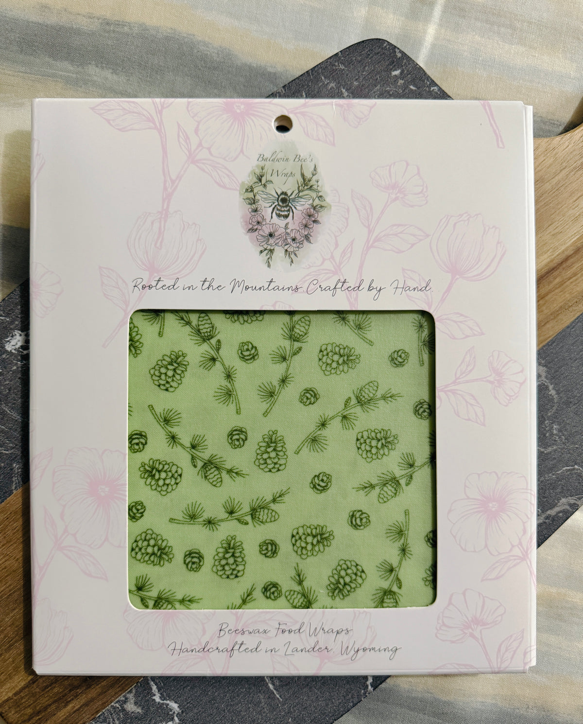 Jumbo Beeswax Bread Wrap - Reusable Bread Storage Wrap for Homemade Bread, Sourdough & Artisan Loaves  (PINECONES)