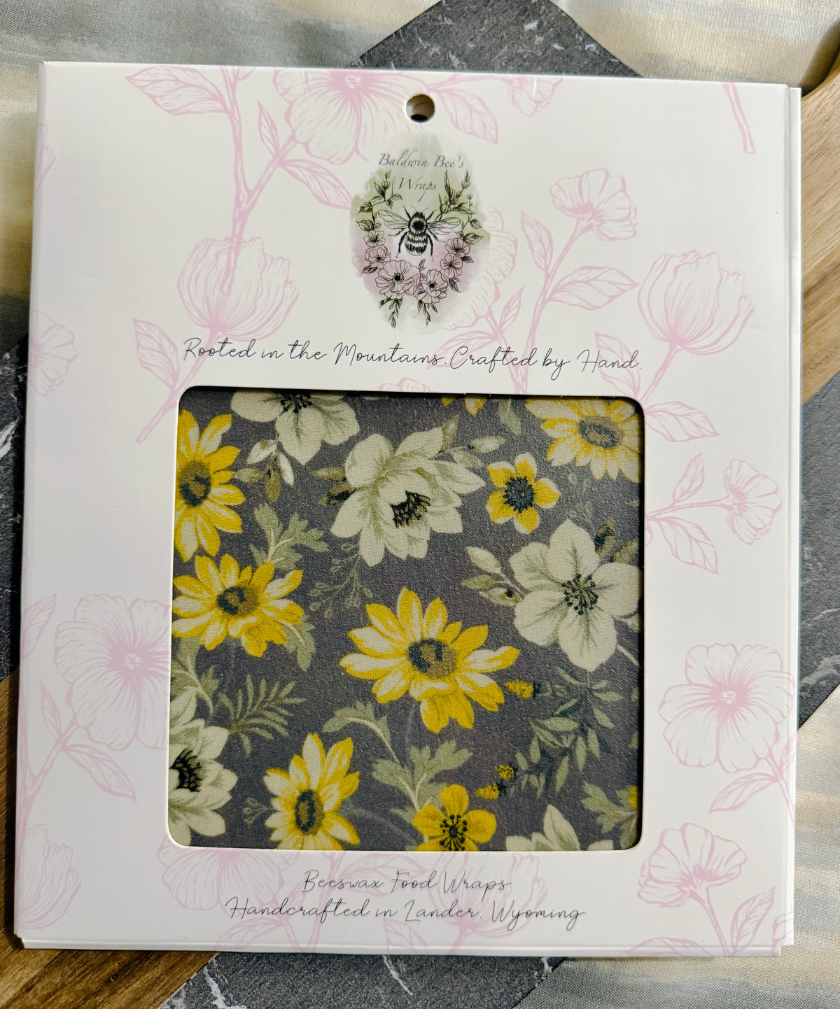 Jumbo Beeswax Bread Wrap - Reusable Bread Storage Wrap for Homemade Bread, Sourdough & Artisan Loaves  (GRAYFLORAL)