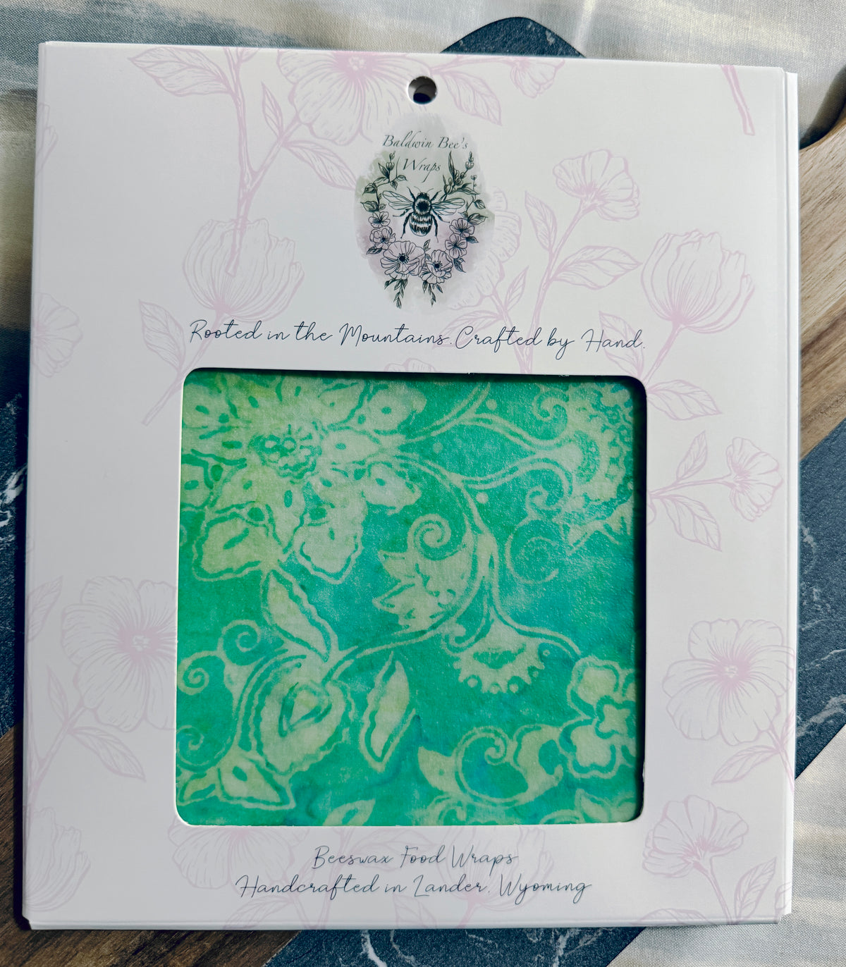 Jumbo Beeswax Bread Wrap - Reusable Bread Storage Wrap for Homemade Bread, Sourdough & Artisan Loaves  (MINT BATIK)
