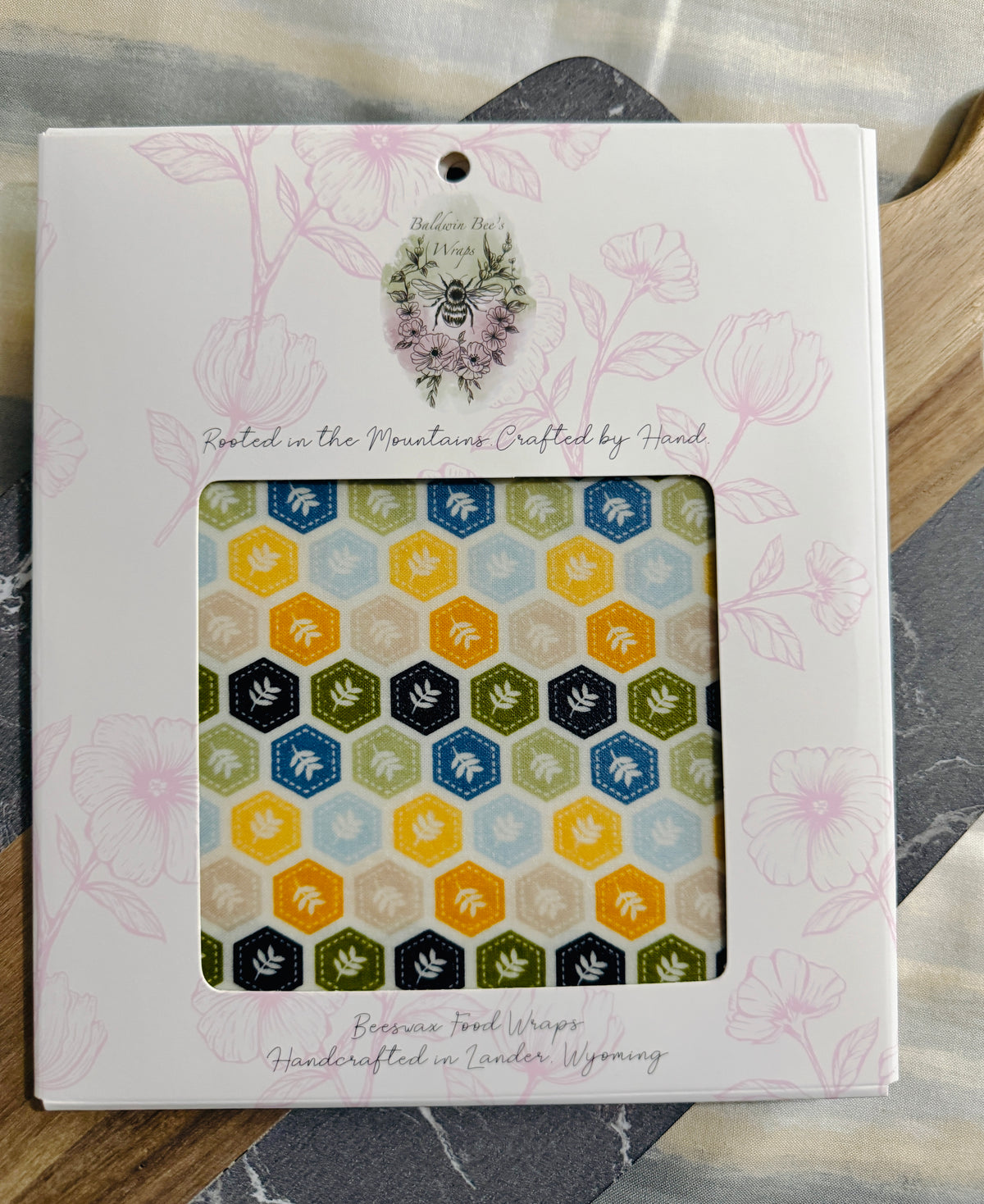 Jumbo Beeswax Bread Wrap - Reusable Bread Storage Wrap for Homemade Bread, Sourdough & Artisan Loaves  (FLORAL HONEYCOMB)