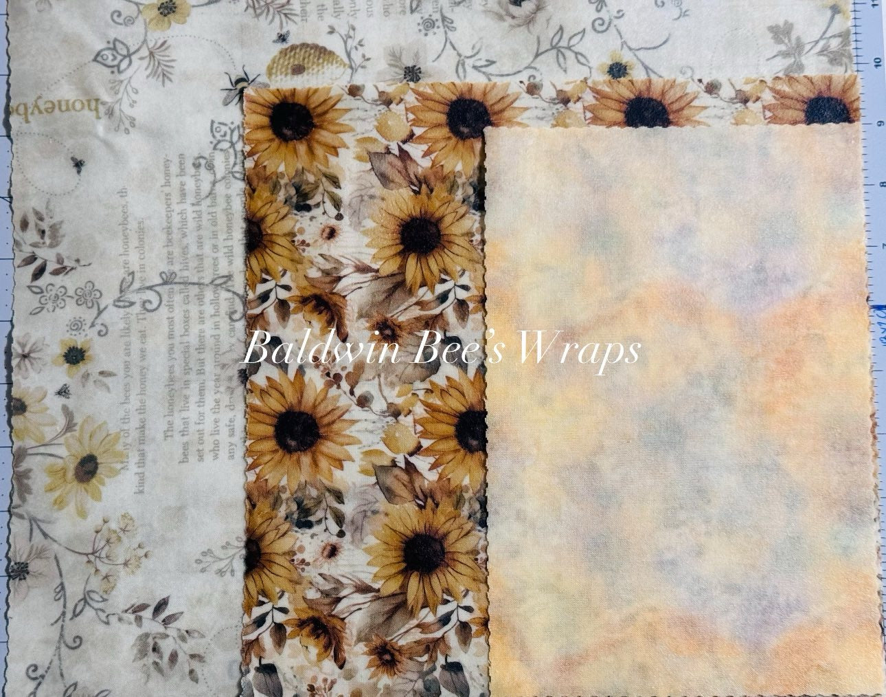 Beeswax Food Wrap Starter Set- (Sunflower and Bee's)