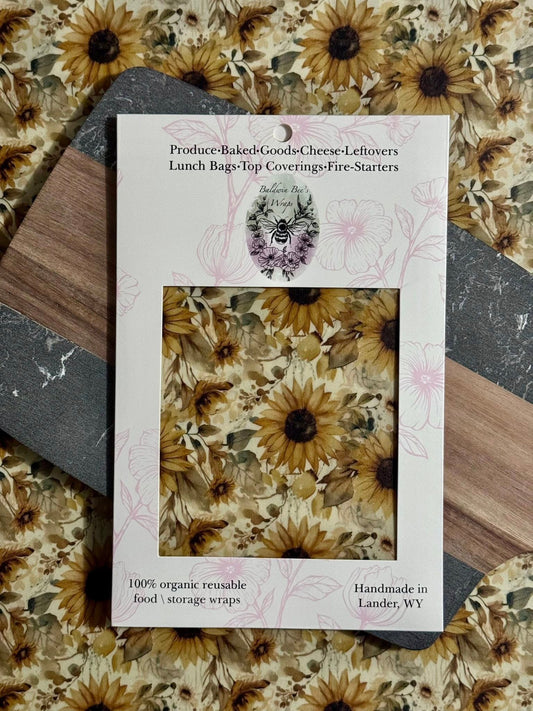Sourdough and Loose Produce Beeswax Wrap (Sunflowers)