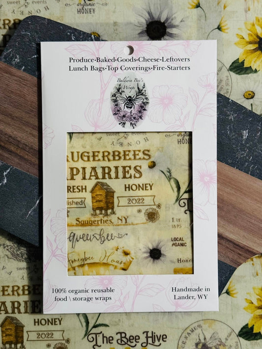 Sourdough and Loose Produce Beeswax Wrap (Bee Apiaries)