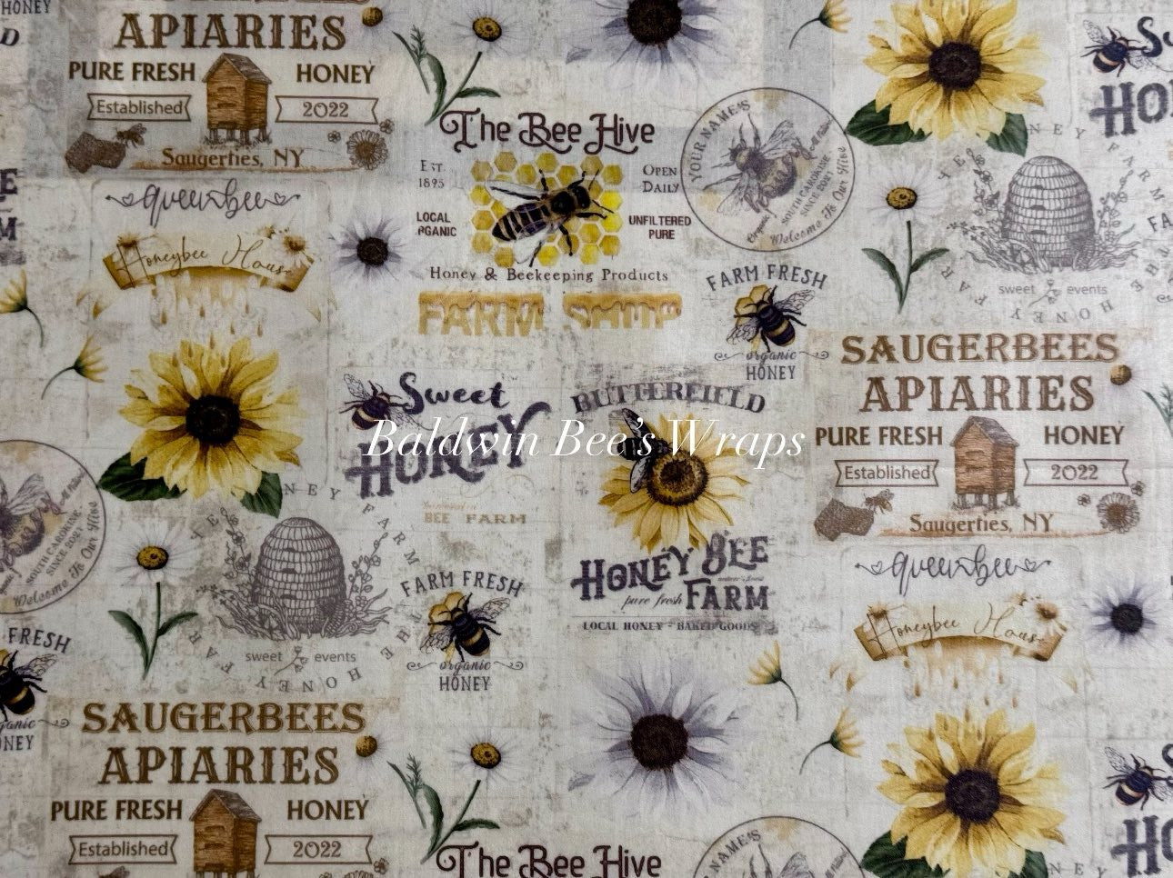 Sourdough and Loose Produce Beeswax Wrap (Bee Apiaries)