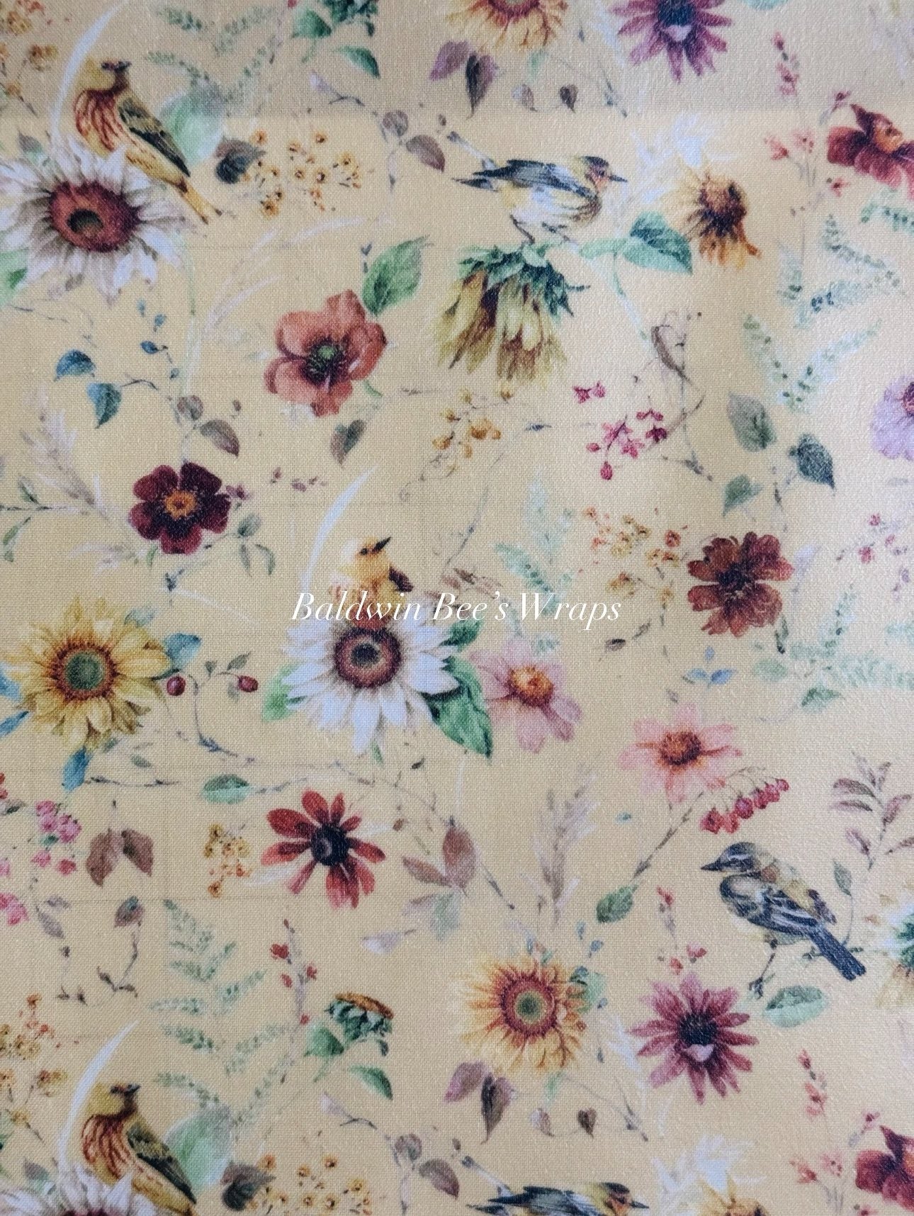 Sourdough and Loose Produce Beeswax Wrap (Sunflowers and Birds)